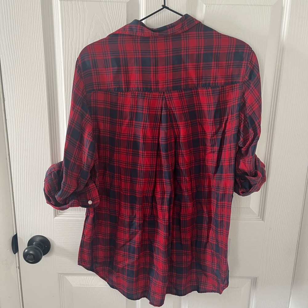 Grayson Red and Navy Plaid Button Down - Picture 3 of 3